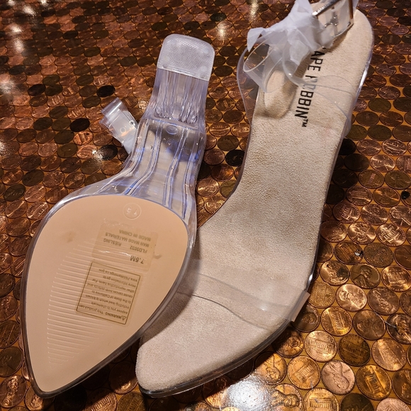 RIESLING TRANSPARENT CHUNKY BLOCK HIGH HEEL ANKLE - Picture 5 of 5